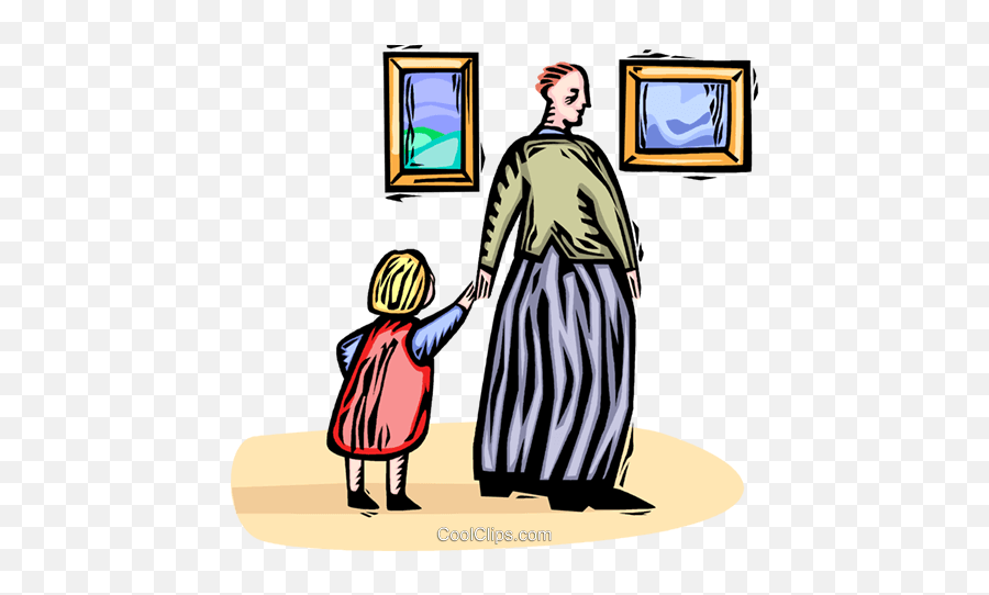 Father And Daughter At The Art Gallery Royalty Free Vector Emoji,Father Daughter Clipart