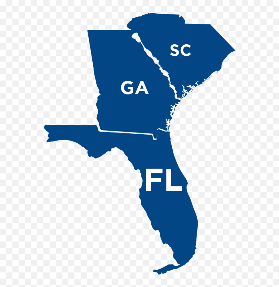 Download Florida Georgia South Carolina - South Carolina Florida State Map Icon Png Emoji,Florida Outline Png