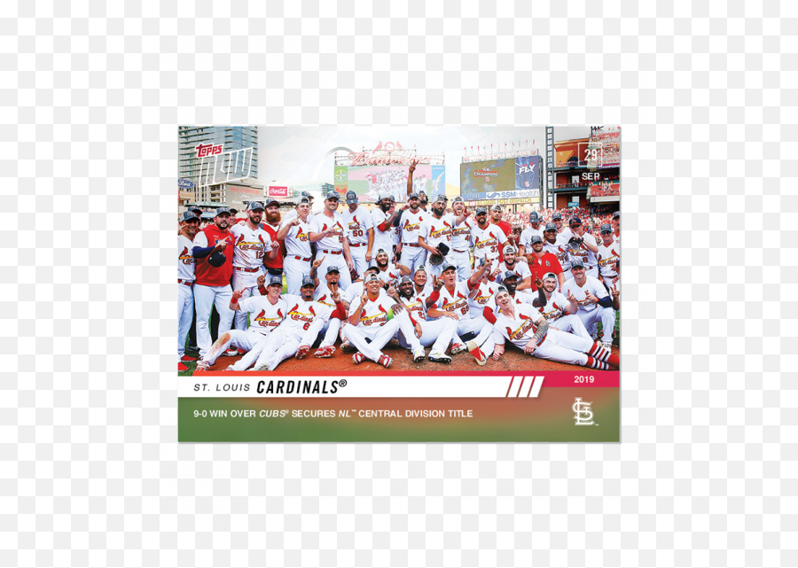 St Louis Cardinals - Mlb Topps Now Card 925 Print Run 282 St Louis Cardinals 2019 Nl Central Division Champions Emoji,Cardinals Baseball Logo