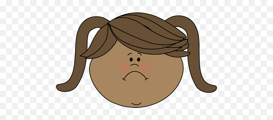 Sad Face Little Girl Clip Art - Sad Face Kid Clip Art Emoji,Sad Clipart