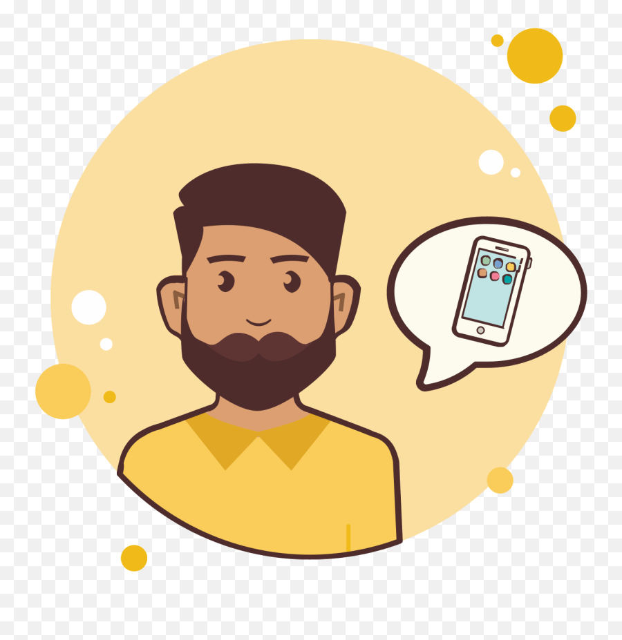 Man With Beard Smartphone Icon - Icon Clipart Full Size Phone Beard Icon Emoji,Smartphone Clipart