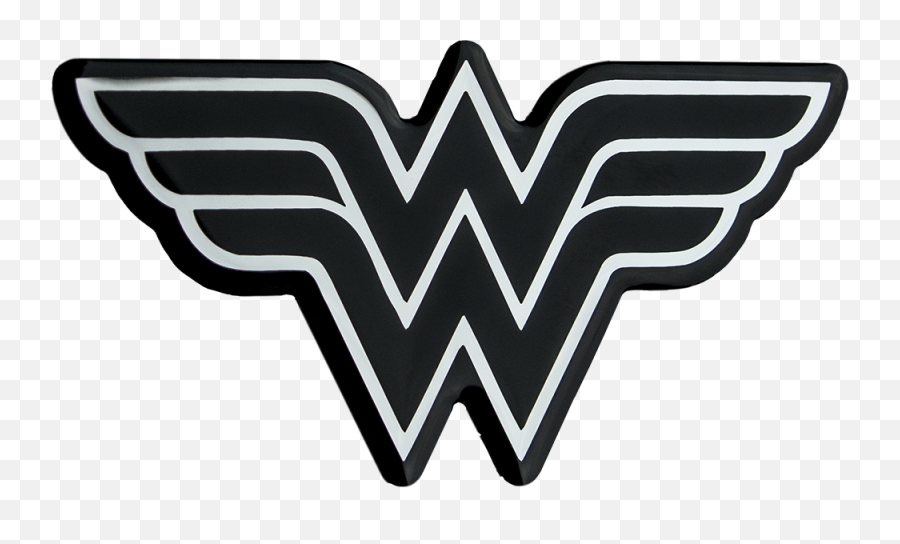 Wonder Woman - Wonder Woman Chrome Logo Lensed Emblem Wonder Woman Logo Black Transparent Emoji,Chrome Logo