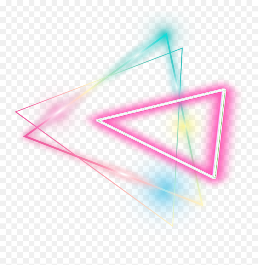 Neon Arrow Png - Neon Geomatric Colorful Sticker Transparent Background Neon Clipart Emoji,Triangle Transparent Background