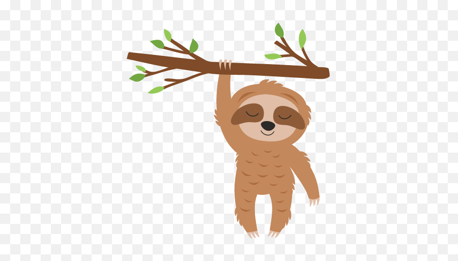 Sloth In Tree - Cartoon Sloth Clipart Transparent Emoji,Sloth Clipart