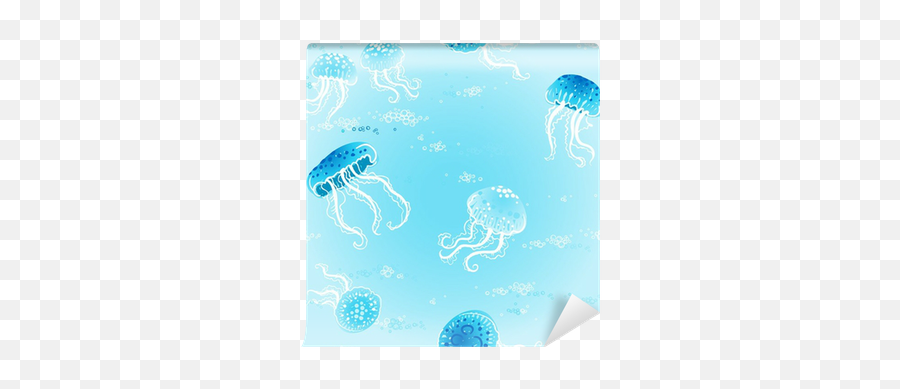 Seamless Sea Pattern With Jellyfishes And Bubbles Wall Mural U2022 Pixers - We Live To Change Bioluminescence Emoji,Underwater Bubbles Png