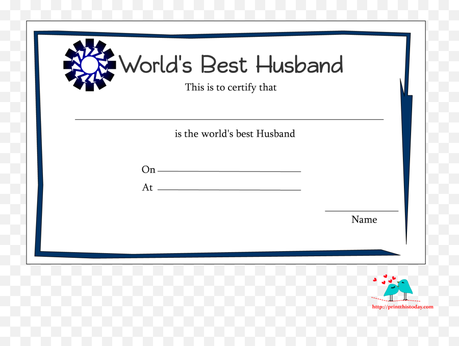 Certificate Template Clipart - Best Husband Certificate Printables Emoji,Certificate Clipart