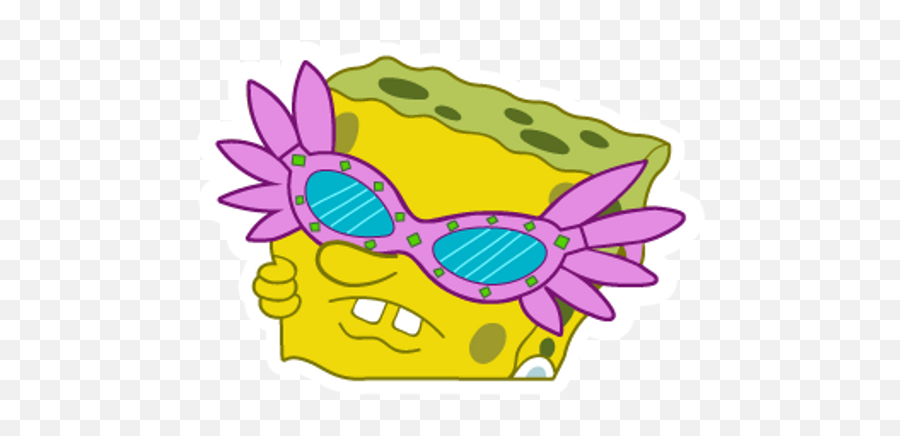 Spongebob Pink Glasses Meme Sticker - Spongebob Glasses Sticker Emoji,Meme Glasses Transparent