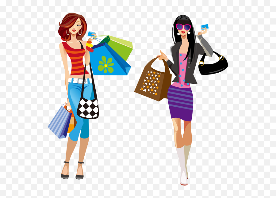 Mocahs Fashion Shopping Online - Two Girls Shopping Clipart Shopping Clipart Emoji,Shopping Clipart