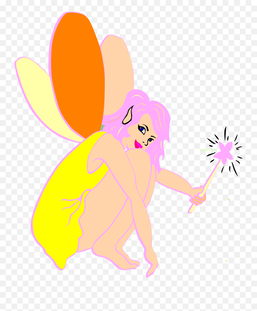 Drawing Fairy With A Magic Wand In Hand Free Image Download - Fairy Emoji,Magic Wand Clipart