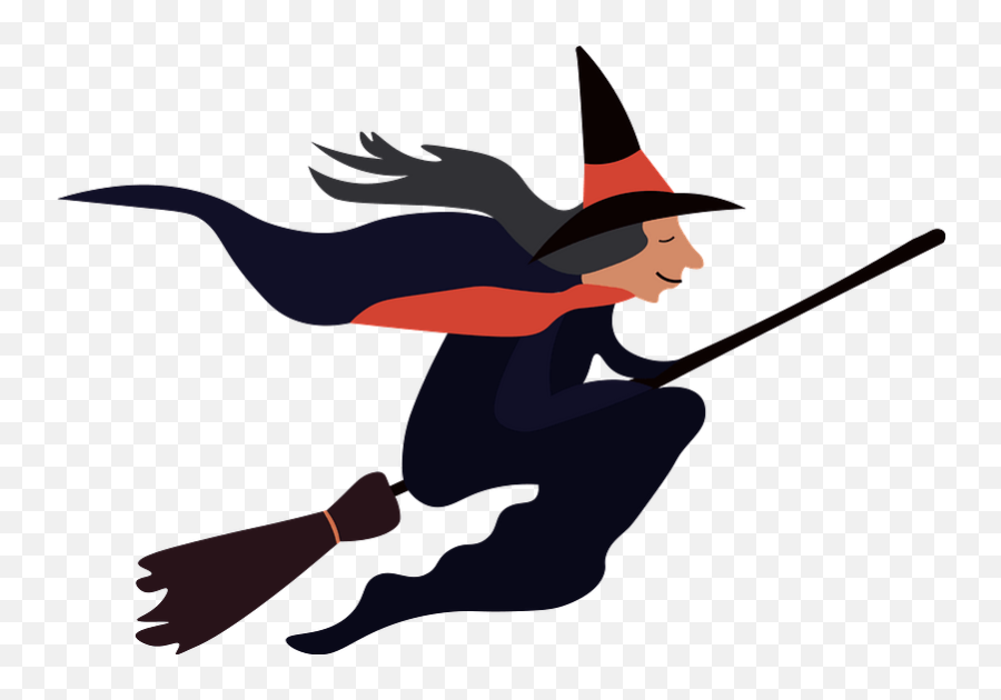 Witch - Witch On A Broom Clipart Emoji,Witch Clipart
