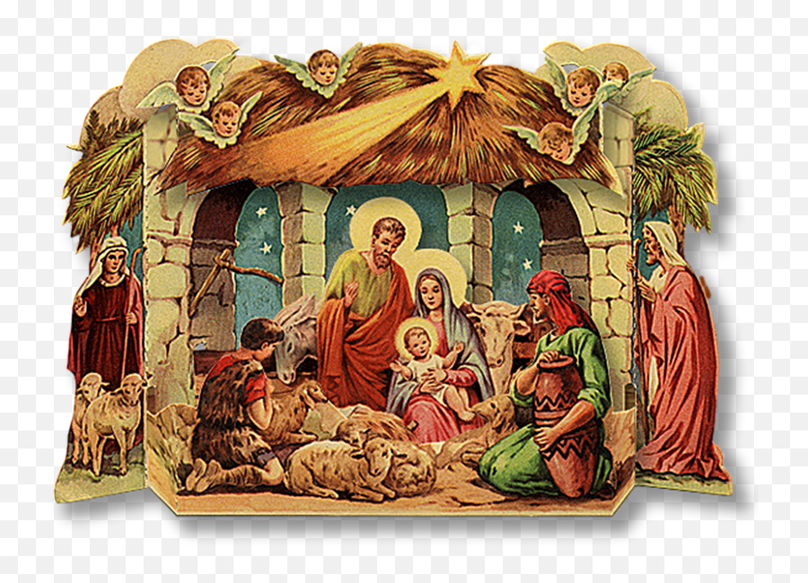 Christmas Creche Cliparts - Baby Jesus In The Stable Printable Belen For Christmas Emoji,Manger Clipart