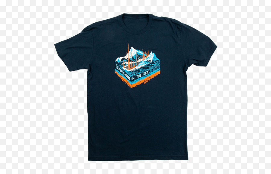Explosions In The Sky U0027mountainsu0027 Navy T - Shirt Explosions Emoji,Transparent Explosions