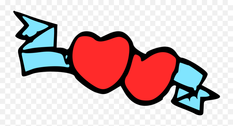 Hearts And Ribbon - Openclipart Emoji,Googly Eyes Clipart