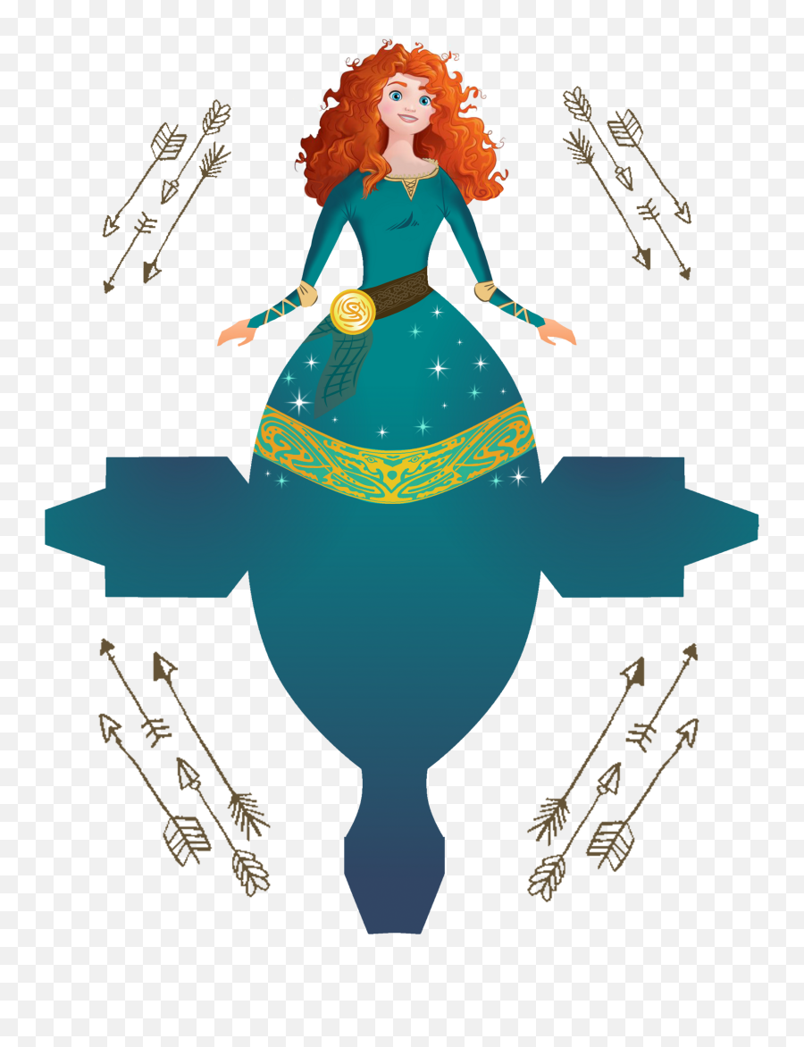 Dress Clipart Merida - Disney Princess Box Free Printable Emoji,Princess Dress Clipart