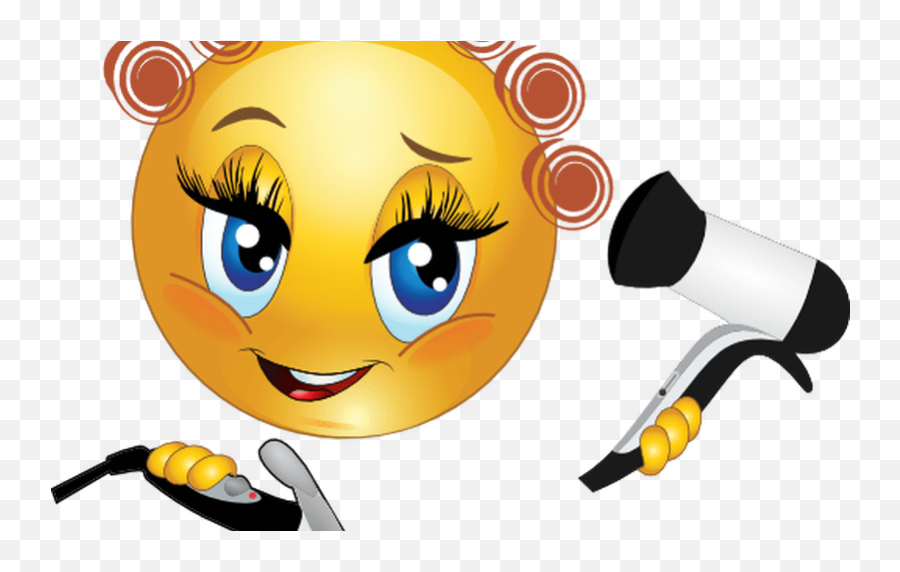 Smiley Face Clip Art With Hair - Hair Smiley Emoji,Thumbs Up Emoji Png