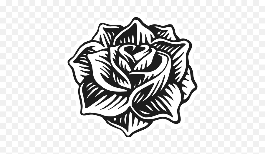 Rose Head Vintage Tattoo - Tatuagem De Flor Png Emoji,Tattoo Transparent