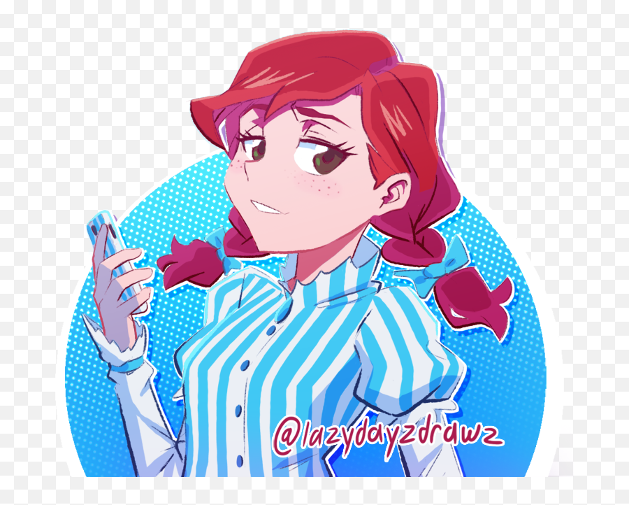 Behind Smug Anime Wendy - Fast Food Anime Wendy Emoji,Wendy's Logo