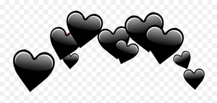 Heart Crown Aesthetic Stickers Png - Black Heart Crown Png Emoji,Aesthetic Stickers Png