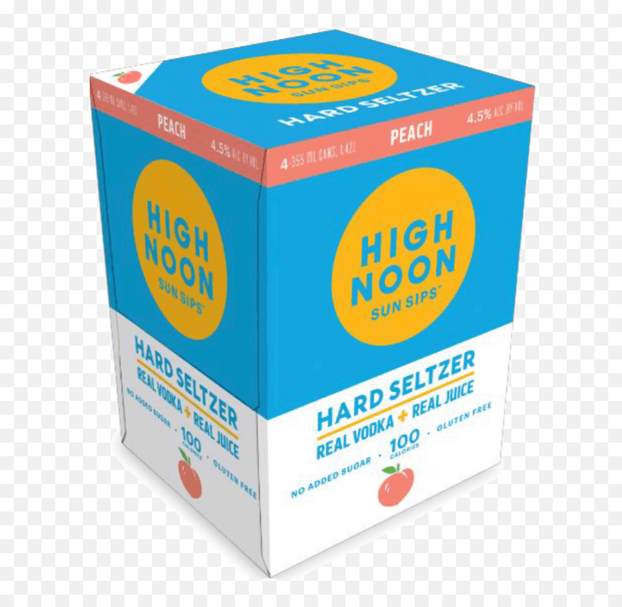High Noon Spirits Sun Sips Peach Vodka Soda 4 Pack 355ml - High Noon Hard Seltzer Peach Emoji,Real Sun Png