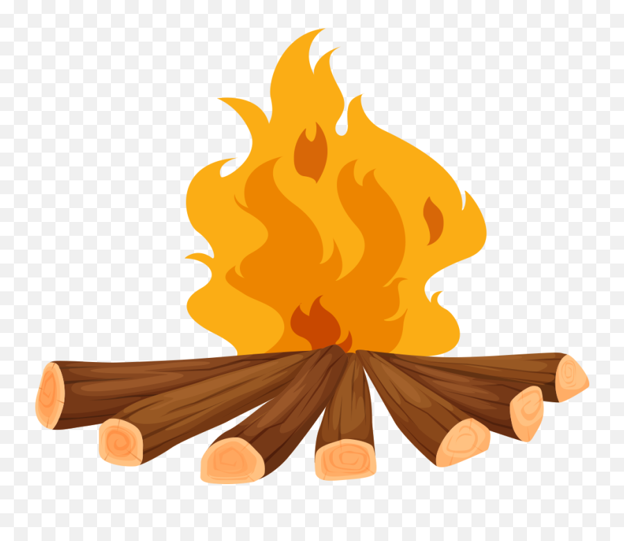 Campfire Bonfire Clip Art - Cartoon Flame Png Download Wood Fire Clipart Png Emoji,Campfire Clipart