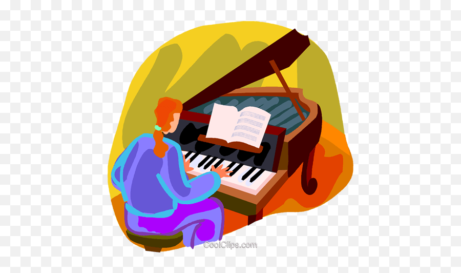 Woman Playing A Grand Piano Royalty Free Vector Clip Art - Minipiano Emoji,Grand Opening Clipart