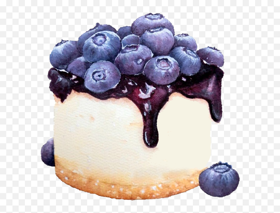 Blueberry Cake Clip Art Png Image With - Cheesecake Watercolor Emoji,Cheesecake Clipart