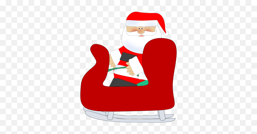 Download Santa Clipart Chair - Santa In His Sleigh Clipart Santa Sleigh Clipart Emoji,Santa Clipart