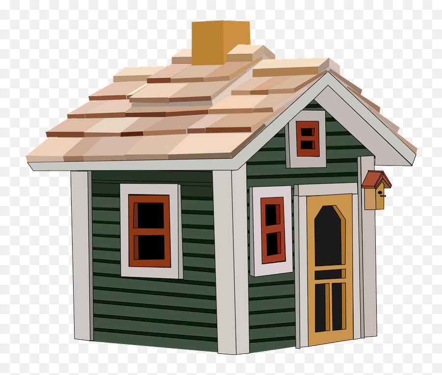 Cottage With Green Siding Clipart - Casa Del Campo Png Emoji,Cabin Clipart
