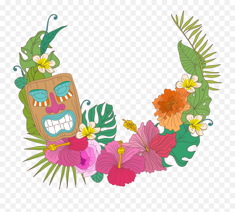 Hawaiian Flowers Png Clipart - Hawaiian Png Emoji,Hawaiian Clipart