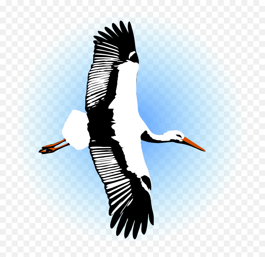 Stork Color - Silhouette Stork Png Emoji,Stork Clipart