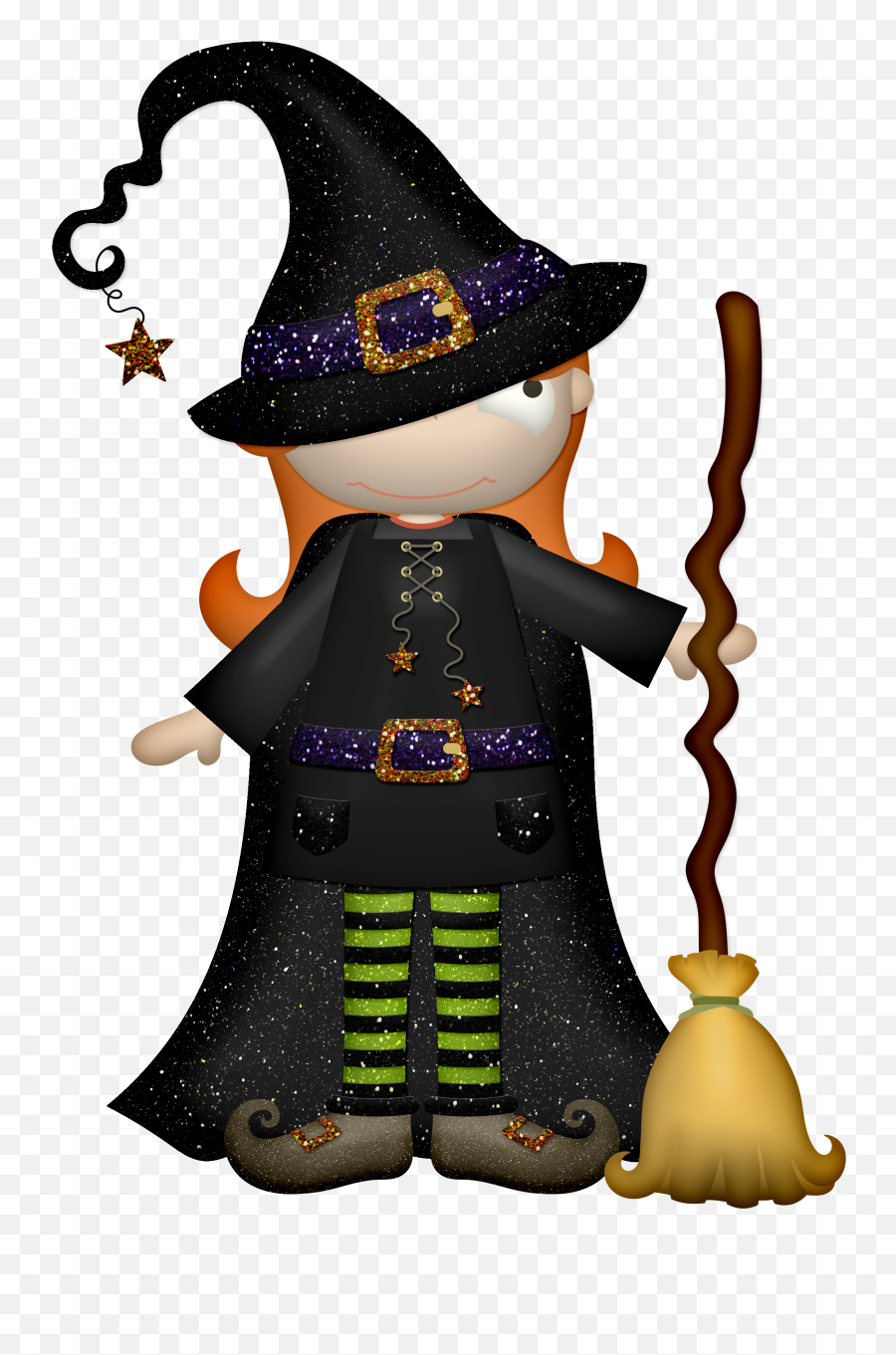 Witch Hat - Glitter Witch Clip Art Png Download Original Png Emoji,Witch Hat Transparent