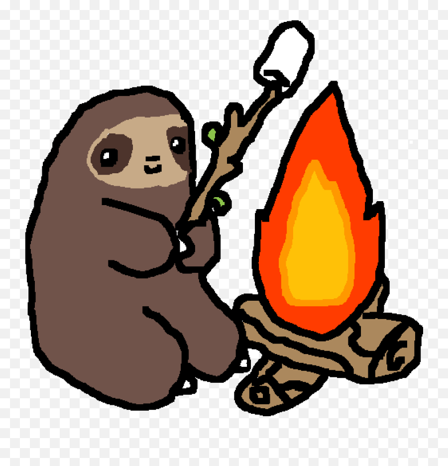 Sloth Sitting At A Campfire Clipart - Full Size Clipart Sloth Sitting Clipart Emoji,Campfire Clipart