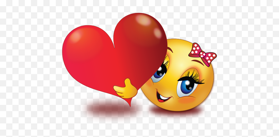 Girl With Big Heart Emoji - Smiley Abendgrüße Schönen Abend,Transparent Heart Emojis