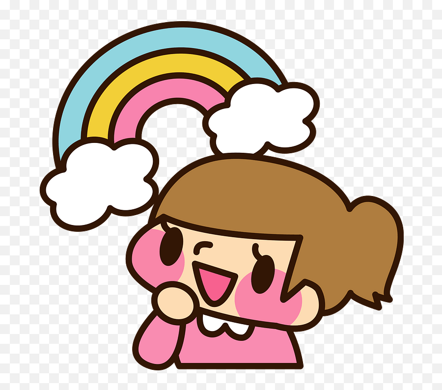 Sabrina Girl Is Enjoying A Rainbow Clipart Free Download - Clip Art Emoji,Free Rainbow Clipart