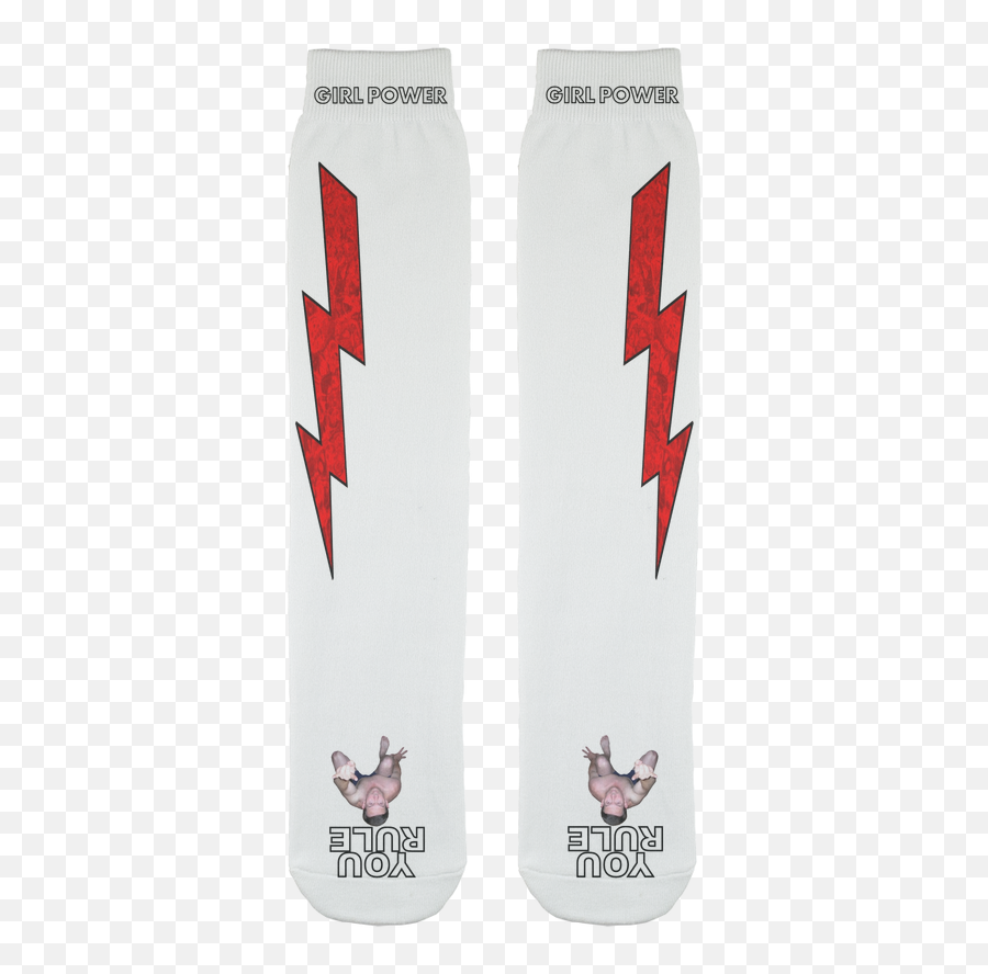You Rule Girl Power Socks - Red Lightning U0026 A Flat Man Underfoot Emoji,Red Lightning Transparent