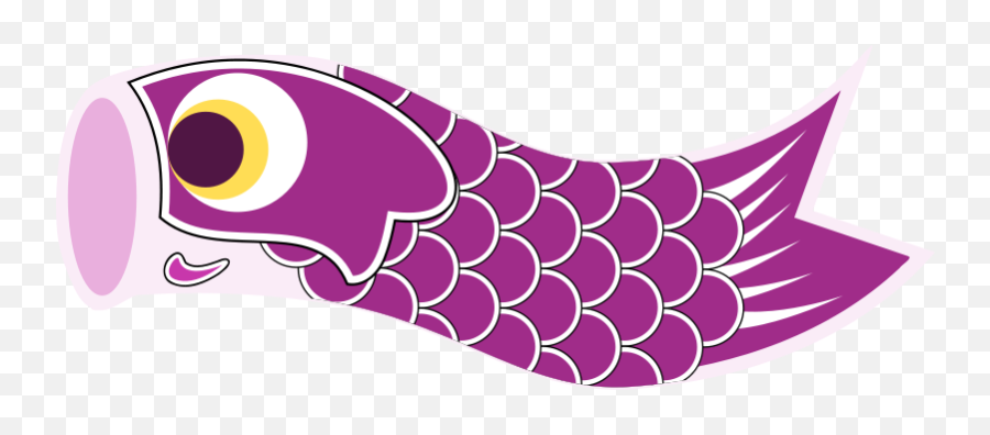Free Clip Art Koinobori Purple By Uroesch Emoji,Tattered Flag Clipart