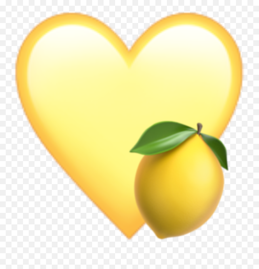 Pastelyellowheartlemonemoji Sticker By,Yellow Heart Emoji Png