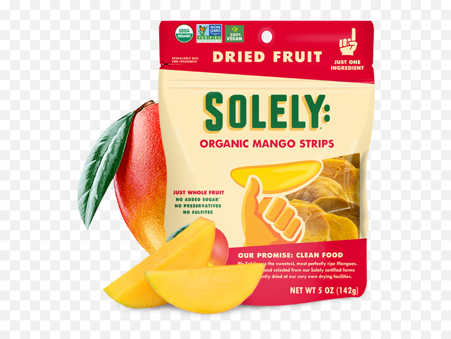 Organic Dried Mango Strips - Solely Clean Foods Emoji,Mango Transparent