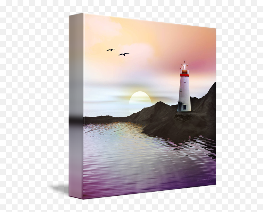 Drawing Lighthouse Landscape - Lighthouse Transparent Emoji,Cute Lighthouse Clipart