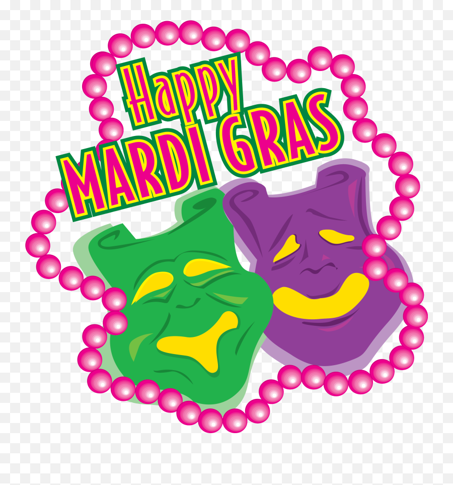 Mardi Gras Mask With Beads Clip Art - Happy Emoji,Mardi Gras Clipart