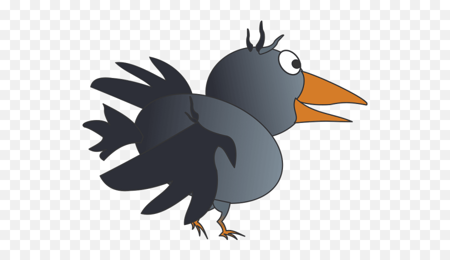 Cartoon Raven In Flight Clipart - Png Emoji,Raven Clipart