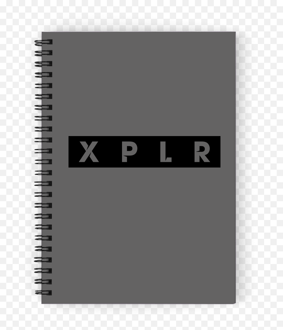 Grey Staple Notebook - Horizontal Emoji,Xplr Logo
