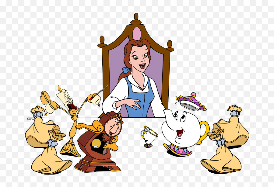 Beauty And The Beast Group Clip Art Disney Clip Art Galore - Belle Beauty And The Beast Be Our Guest Emoji,Group Clipart