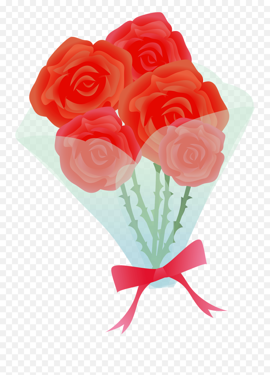 Red Rose Bouquet Clipart Free Download Transparent Png - Girly Emoji,Flower Bouquet Clipart