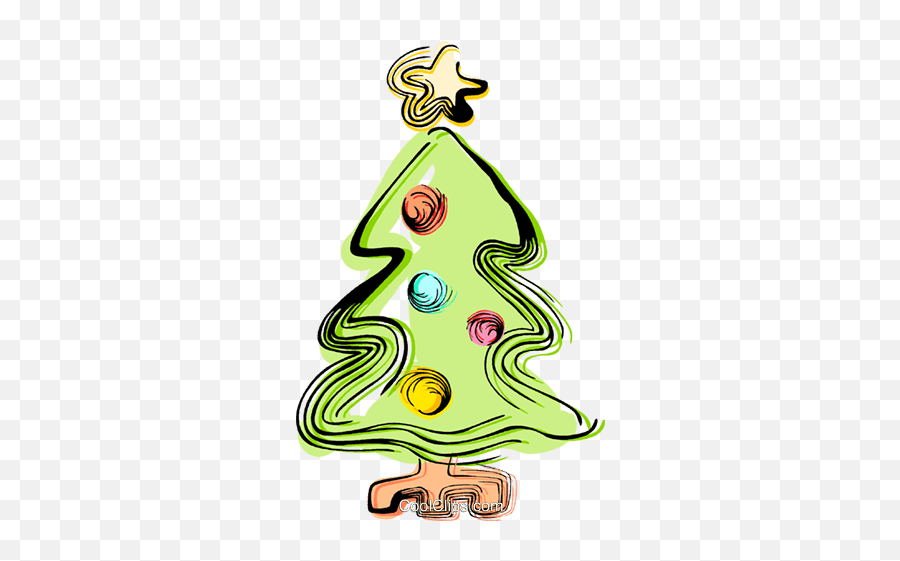 Christmas Tree Royalty Free Vector Clip Art Illustration - For Holiday Emoji,Christmas Tree Vector Png