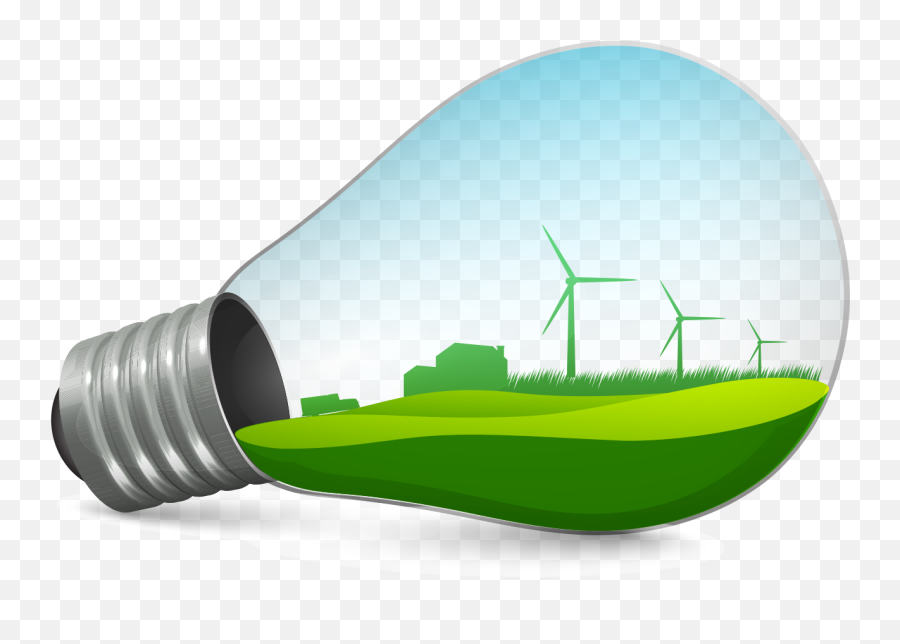 Wind Light Bulb - Light Bulb Green Power Transparent Emoji,Wind Turbine Clipart