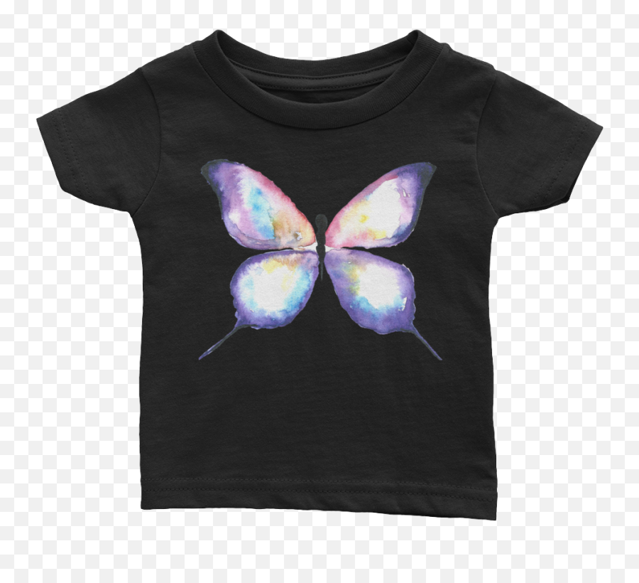 Download Lilac Watercolor Butterfly Infant Tee - Tshirt Png Emoji,Watercolor Butterfly Png
