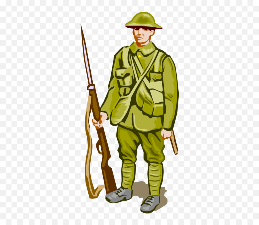 First World War Soldier - Vector Image Emoji,Soldiers Clipart