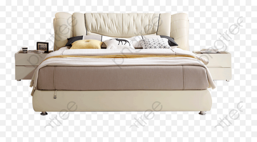 Bed Clipart Png - Simple White Clipart Double Bed Png Full Size Emoji,Bed Clipart
