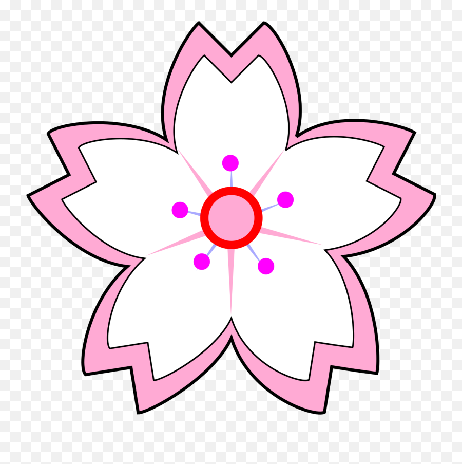 Cherry Blossom Clip Art N8 Free Image - Bunga Sakura Kartun Vector Emoji,Cherry Blossom Clipart